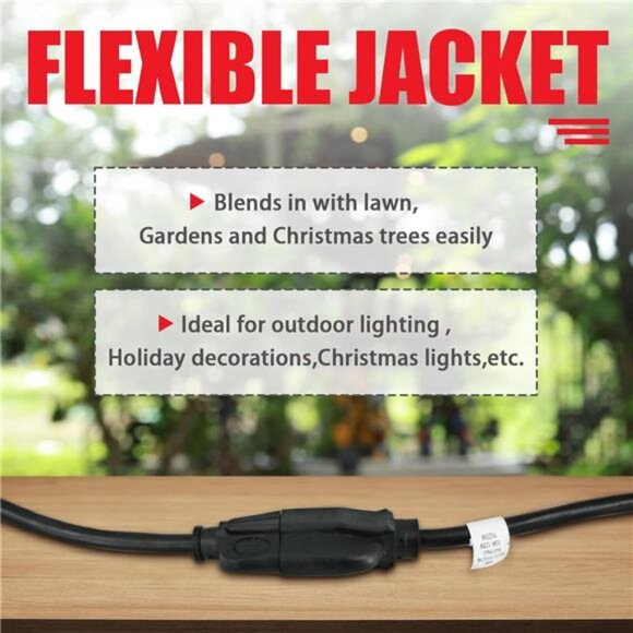New 50 Ft Outdoor Extension Cord - 16/3 SJTW Black Electrical Cable - Picture 7 of 9